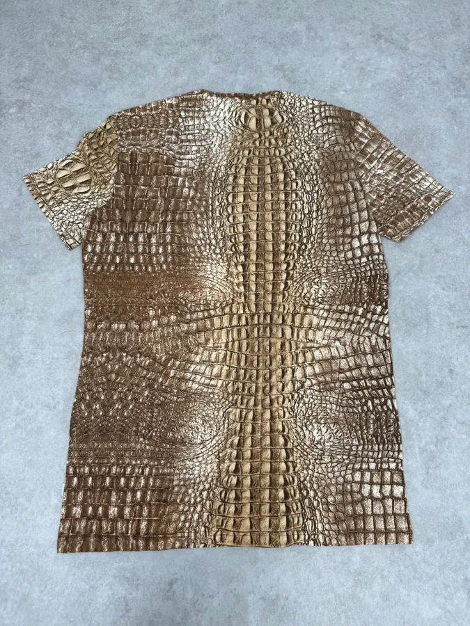 FW2000 Roberto Cavalli Brown Crocodile T-Shirt - Image 4