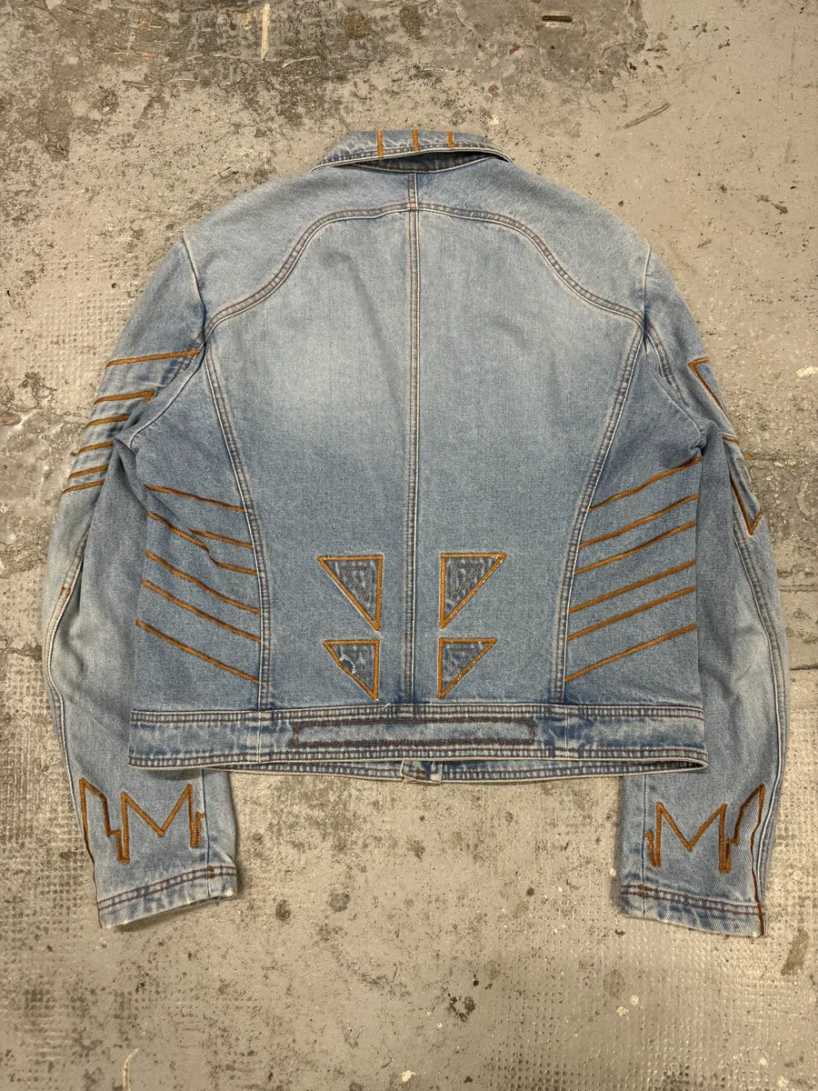 FW2000 Roberto Cavalli Embroidered Blue Denim Jacket - Image 2