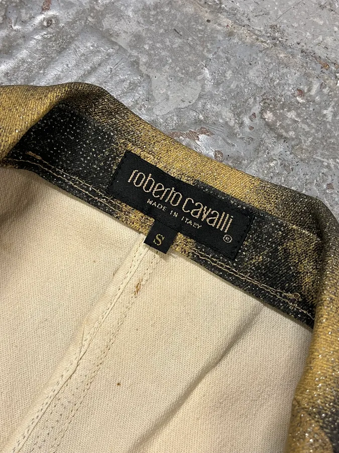 FW2000 Roberto Cavalli Savage Black & Yellow Blazer Jacket - Image 9