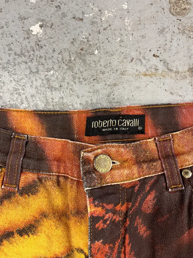 FW2000 Roberto Cavalli Savage Orange Tiger Pants - Image 9