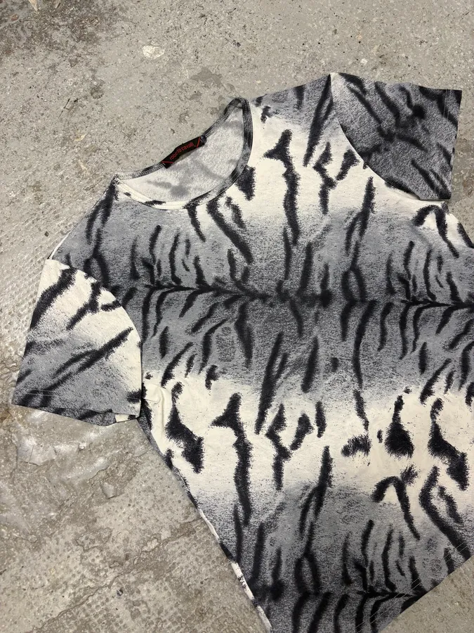 FW2000 Roberto Cavalli Zebra Savage White & Blue Tee-Shirt - Image 3