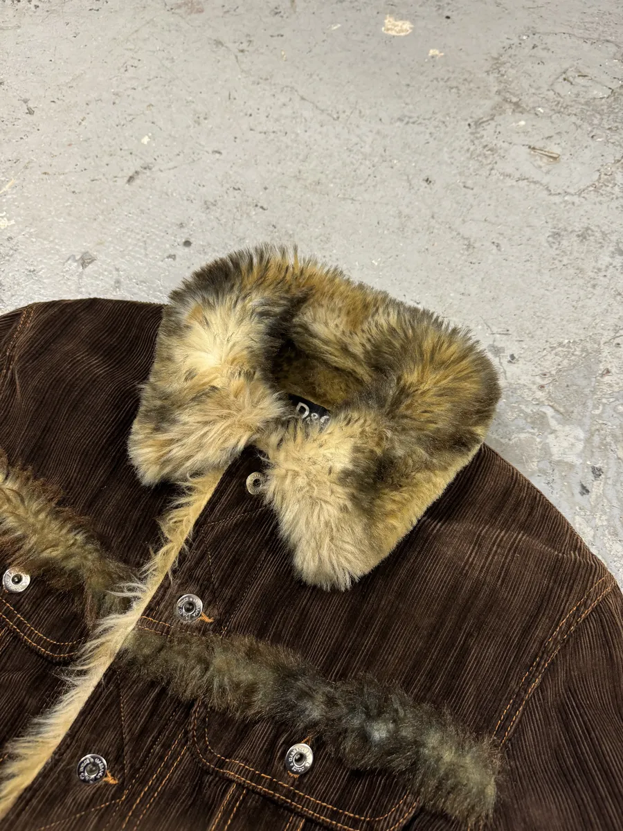FW2001 Dolce & Gabbana Fur Brown Corduroy Jacket - Image 9