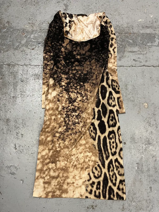 FW2001 Roberto Cavalli Gradient Leopard Dress - Image 4