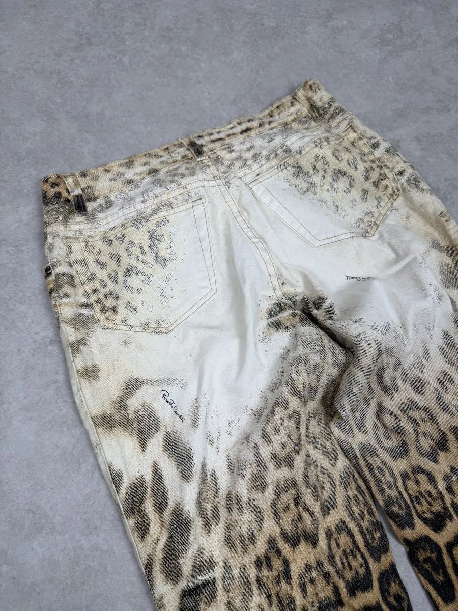 FW2001 Roberto Cavalli Leopard White Pants - Image 11