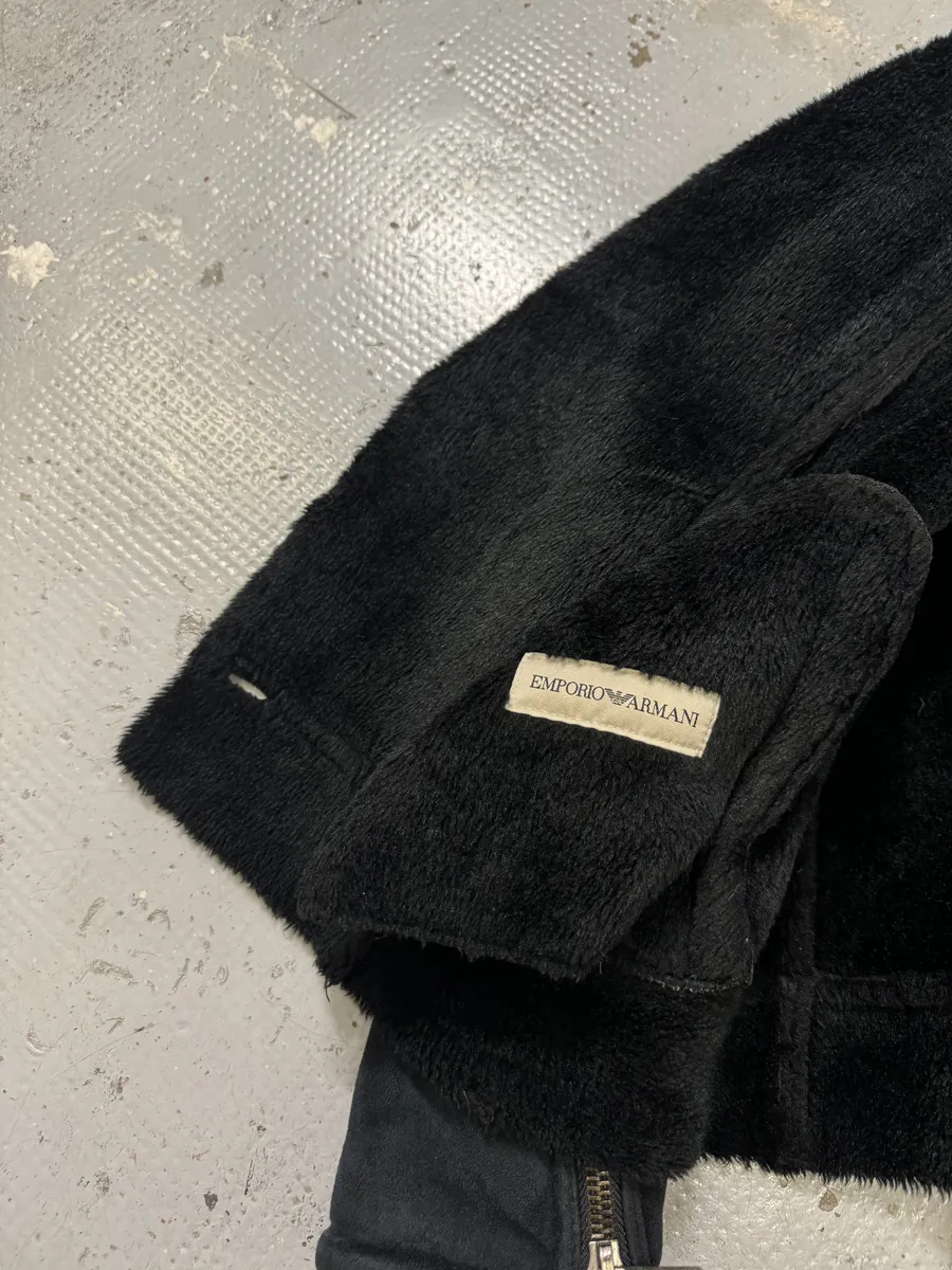 FW2002 Emporio Armani Navy Arm Zips Bomber Jacket - Image 9