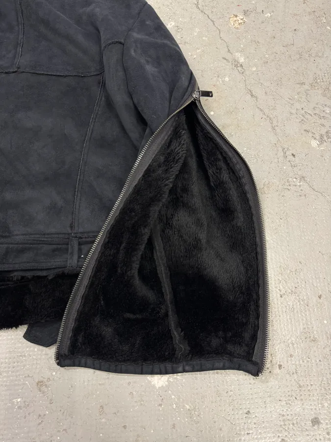 FW2002 Emporio Armani Tornado Arm Zips Asymmetrical Navy Jacket - Image 11