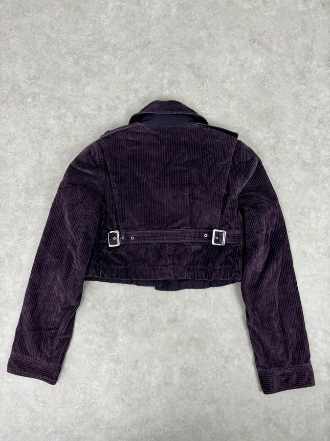 FW2002 Miu Miu Purple Velvet Cropped Jacket - Image 6
