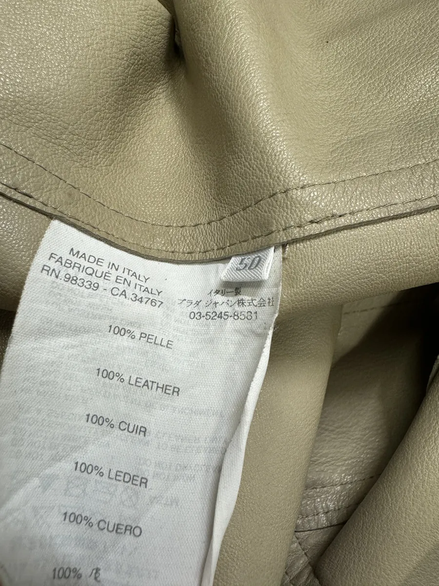 FW2002 Prada Beige Trucker Suede Leather Jacket - Image 10