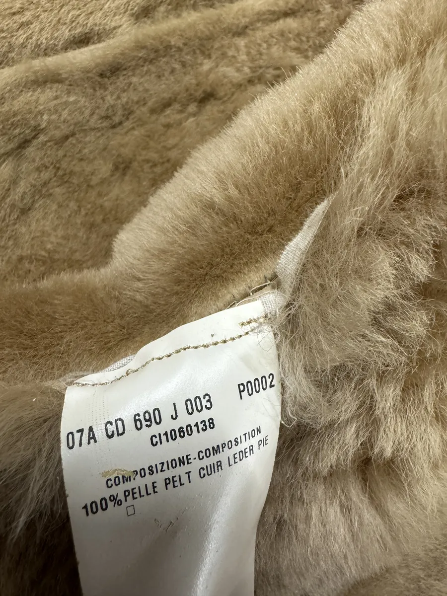 FW2002 Roberto Cavalli Fur Beige Leather Perfored Jacket - Image 9