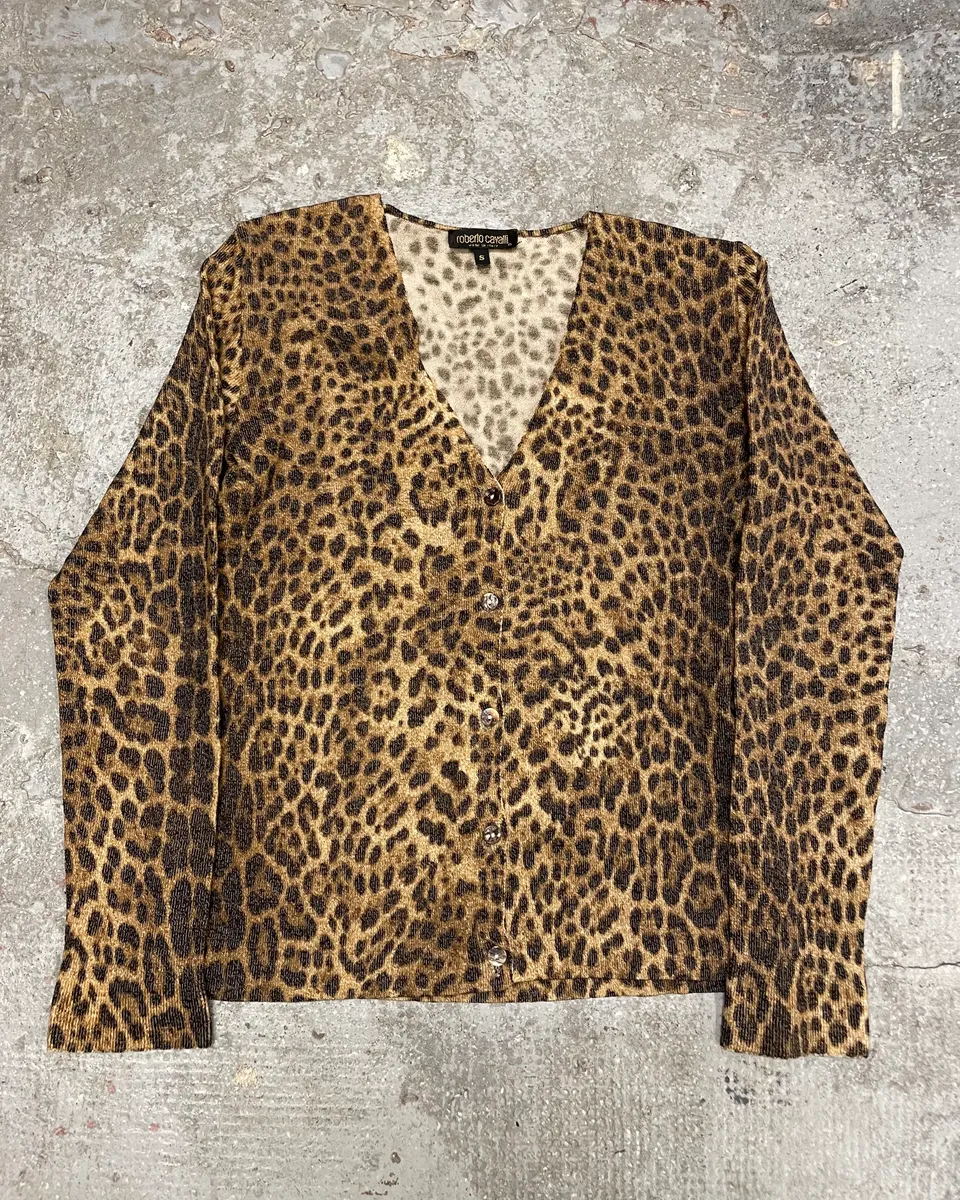 FW2002 Roberto Cavalli Leopard Effect Cardigan