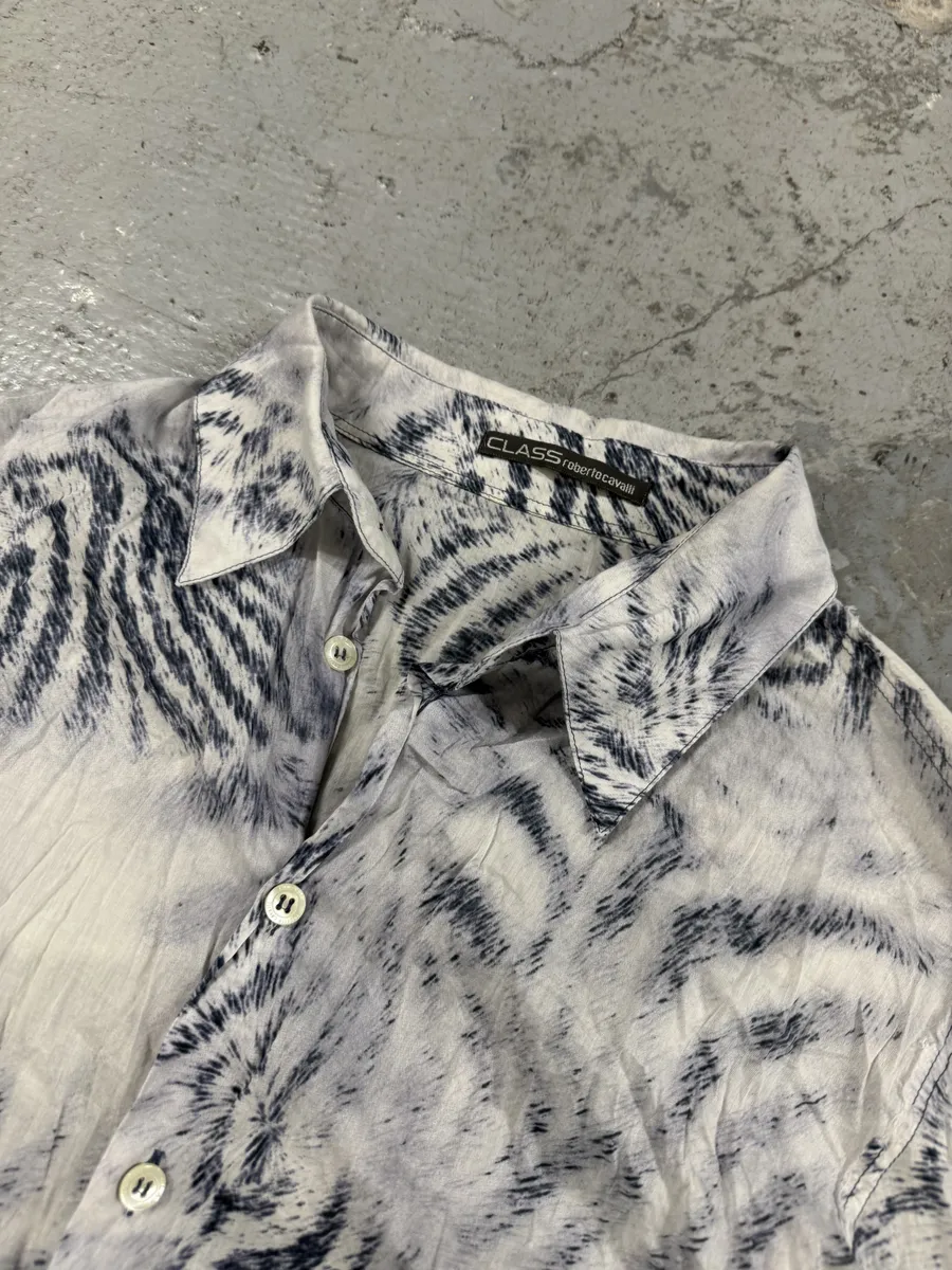 FW2002 Roberto Cavalli Safari White Zebra Shirt - Image 7