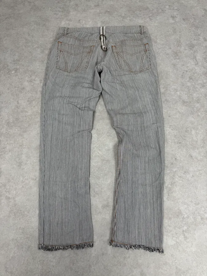 FW2002 Roberto Cavalli Stripes White & Blue Pants - Image 7