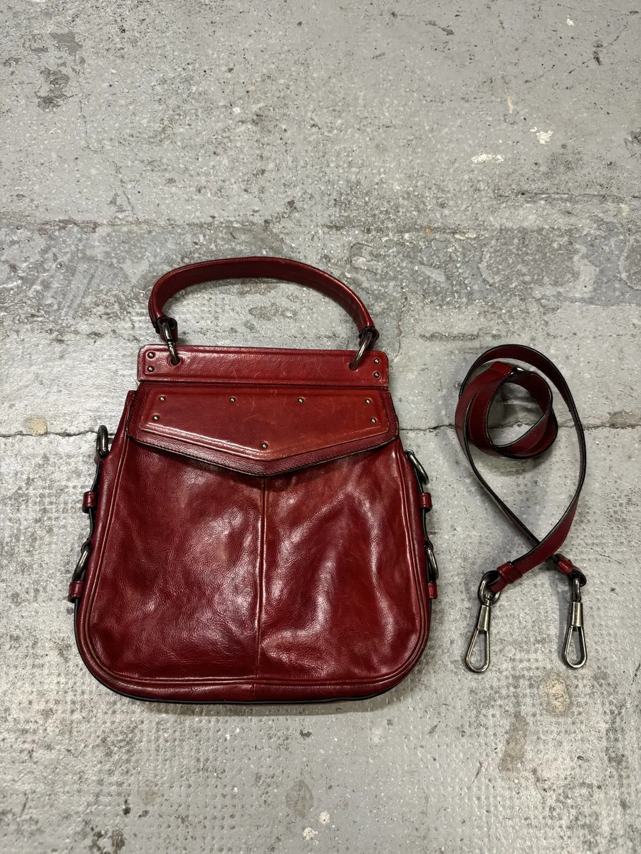 FW2002 Yves Saint Laurent Crossbody Red Leather Bag - Image 11