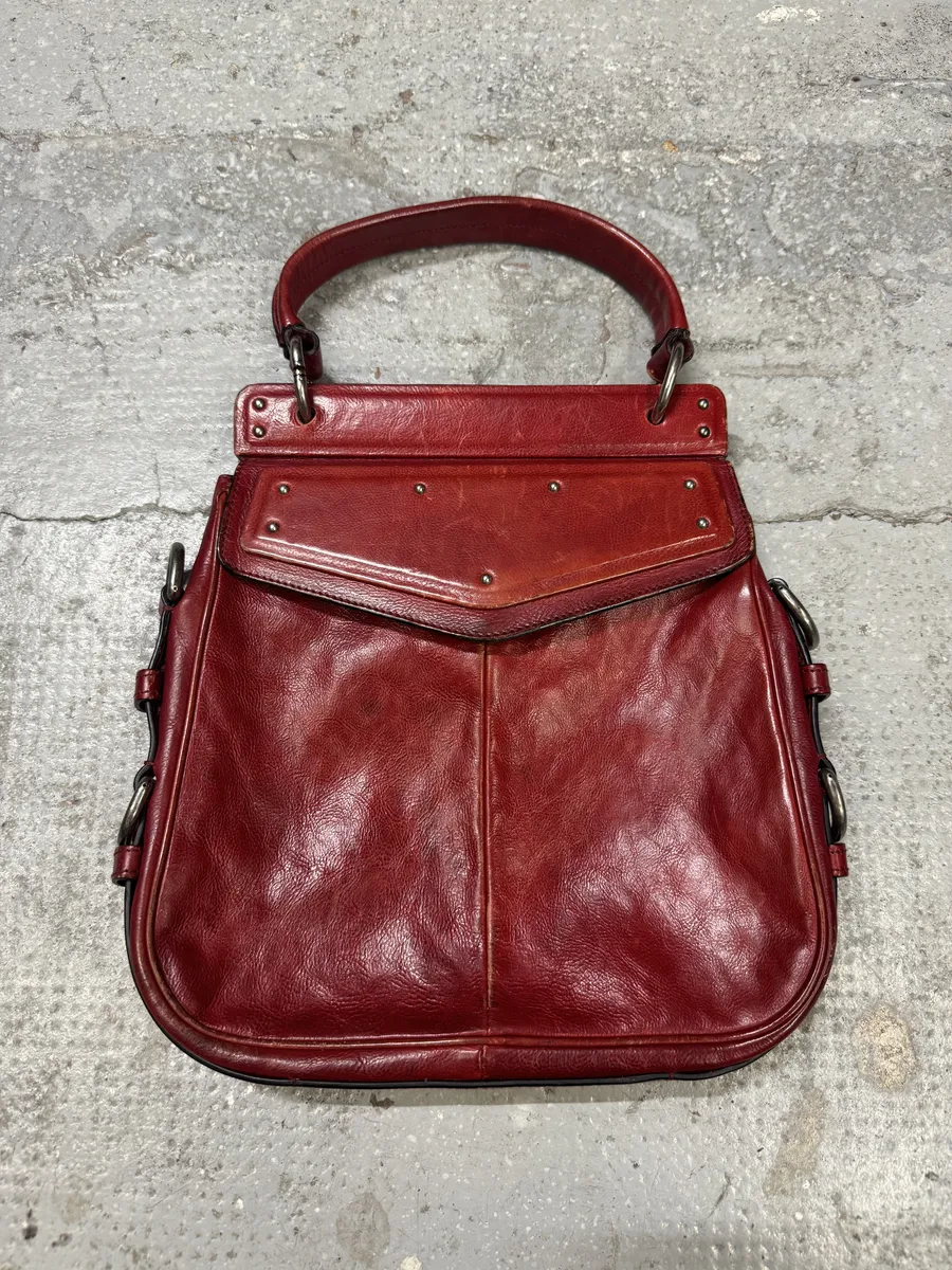 FW2002 Yves Saint Laurent Crossbody Red Leather Bag - Image 3