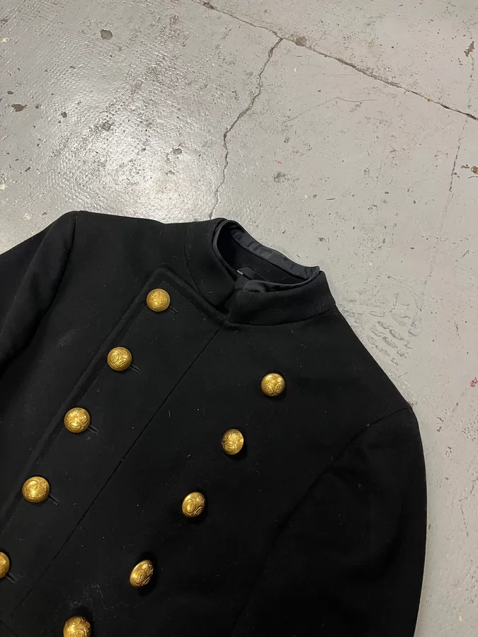 FW2003 Gucci Double-Breasted Buttoned Black Wool Coat by Tom Ford - Image 7