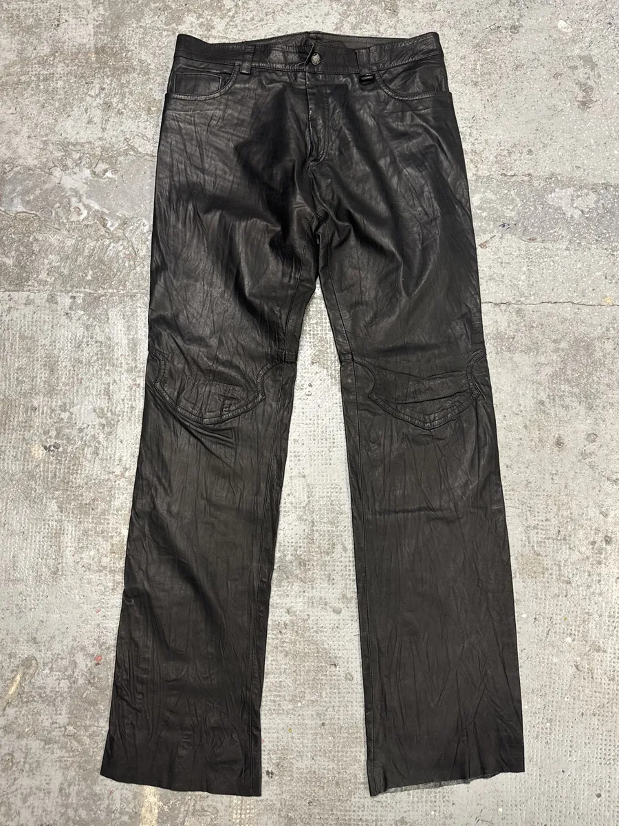 FW2003 Roberto Cavalli Black Avant-Garde Obscure Leather Pants