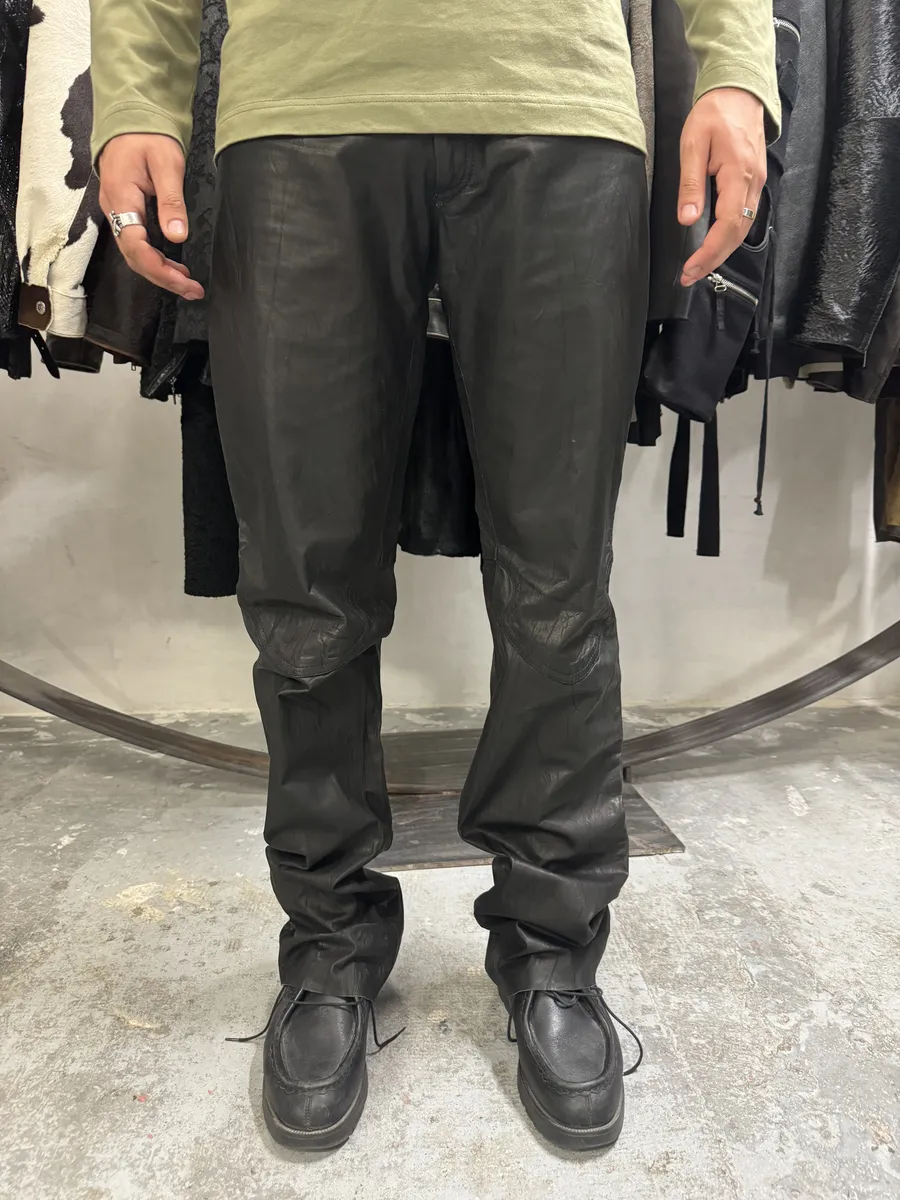 FW2003 Roberto Cavalli Black Avant-Garde Obscure Leather Pants - Image 2