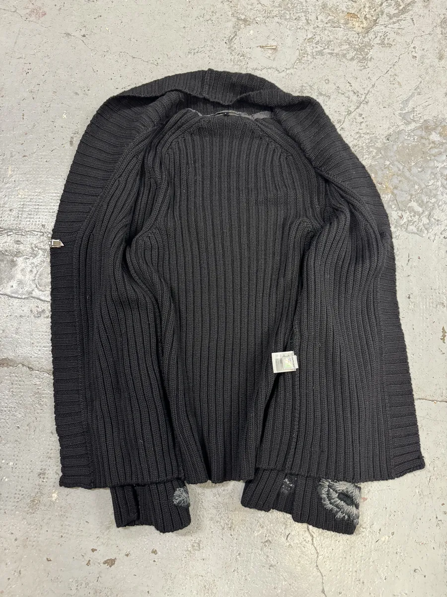 FW2003 Roberto Cavalli Black Wool Embroidered Cardigan - Image 4