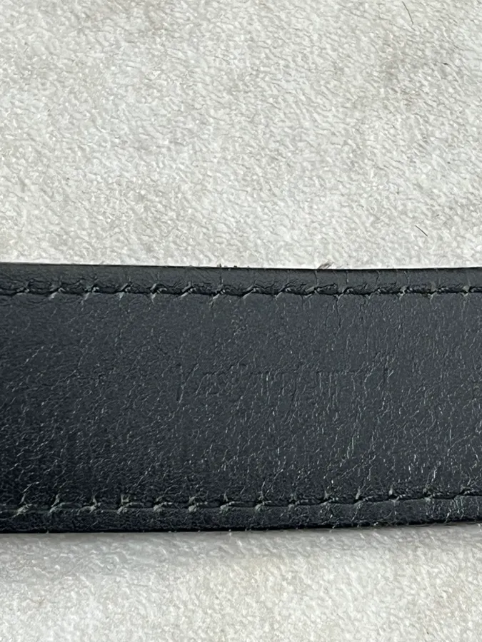 FW2003 Yves Saint Laurent Small YSL Buckle Black Leather Belt - Image 9