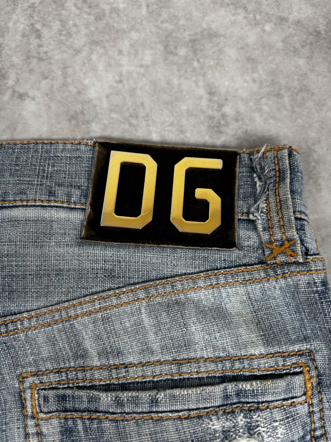 FW2005 Dolce & Gabbana Blue Distressed Denim Jeans - Image 12