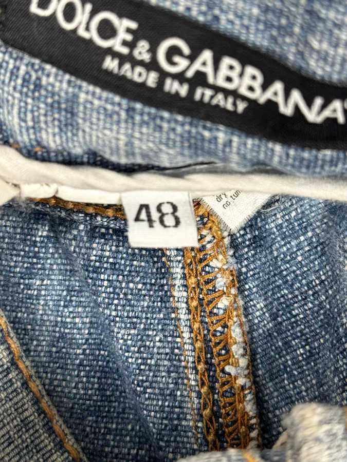 FW2005 Dolce & Gabbana Blue Distressed Denim Jeans - Image 14
