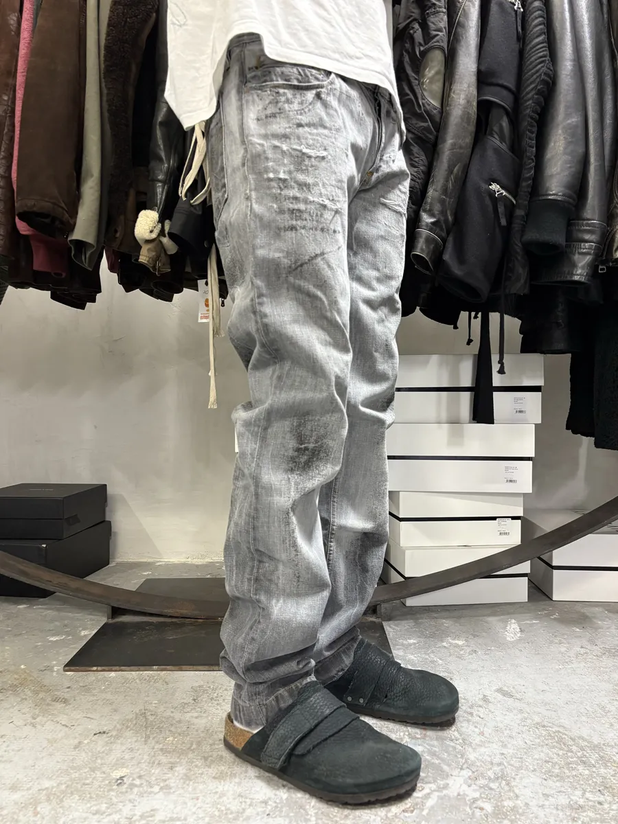 FW2005 Dolce & Gabbana Dark Grey Obscure Denim Jeans - Image 3