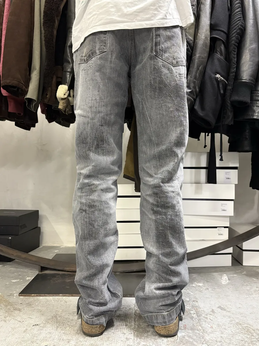 FW2005 Dolce & Gabbana Dark Grey Obscure Denim Jeans - Image 3