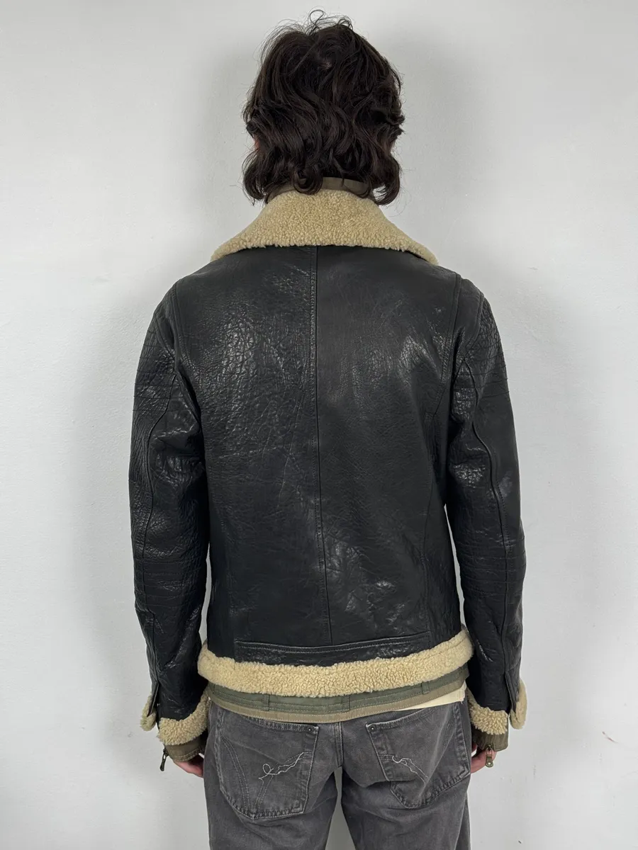 FW2005 Dolce & Gabbana Heavy Shearling Army Combat Leather Jacket - Image 7