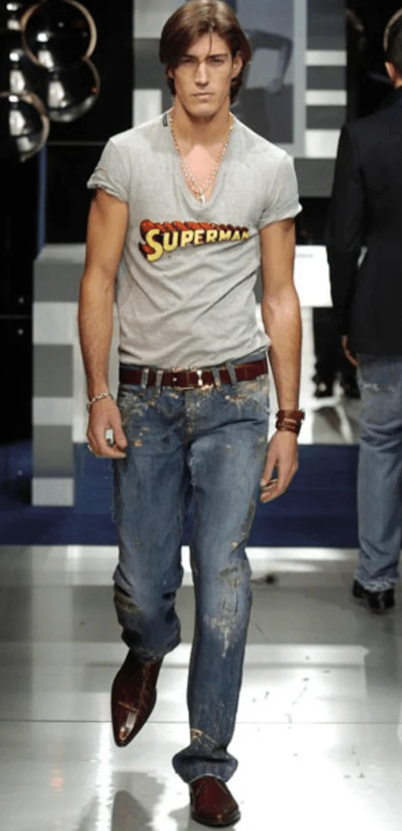 FW2005 Dolce & Gabbana Light Blue Denim Distressed Jeans - Image 2