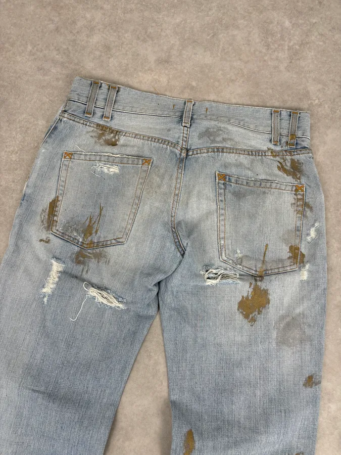 FW2005 Dolce & Gabbana Light Blue Denim Distressed Jeans - Image 8