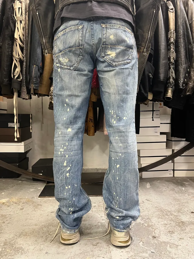 FW2005 DSquared2 Blue Faded Ripped Denim Jeans - Image 4