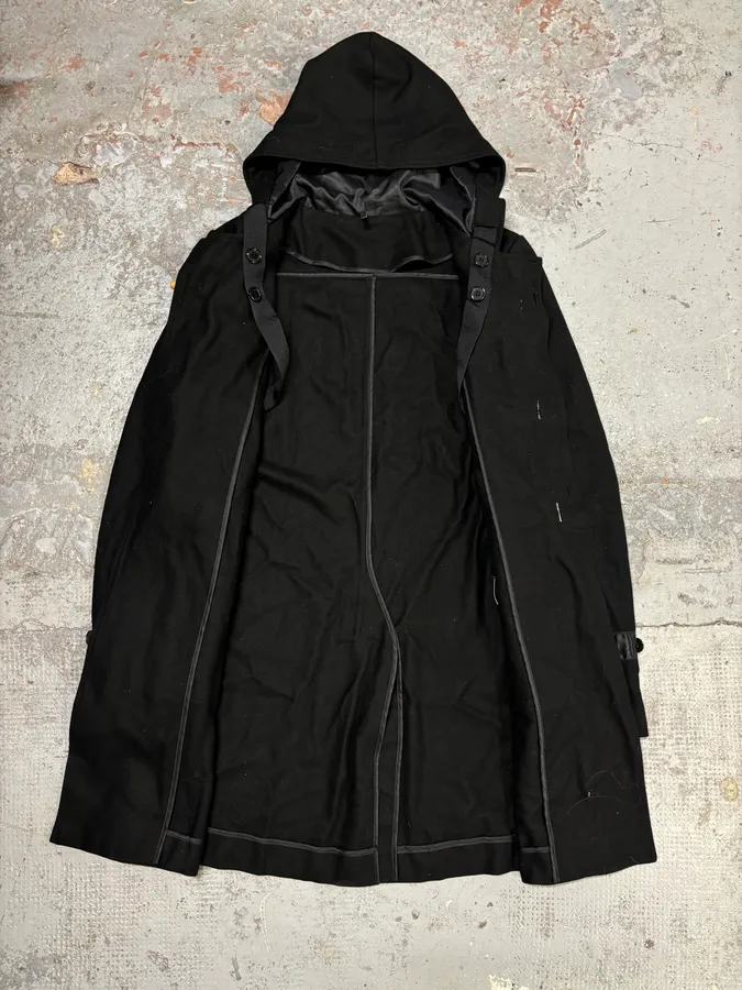 FW2006 Dior Homme Black Wool Rope Toggle Duffle Coat by Hedi Slimane - Image 8