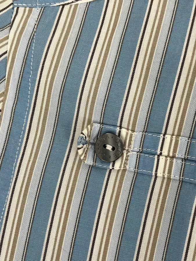 FW2006 Dolce & Gabbana Blue Striped Officer Napoleon Shirt - Image 10
