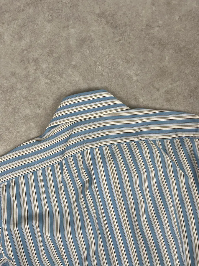 FW2006 Dolce & Gabbana Blue Striped Officer Napoleon Shirt - Image 8