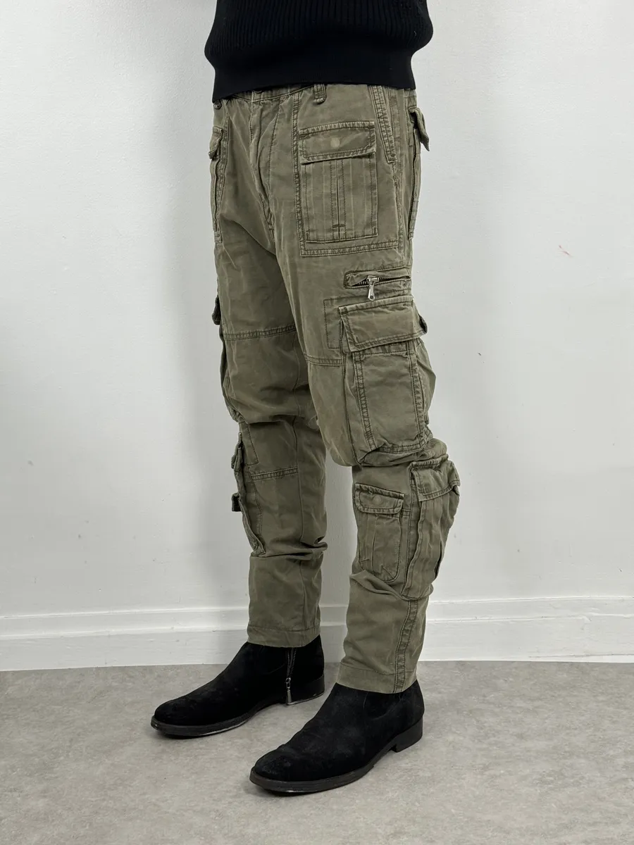 FW2006 Dolce & Gabbana Olive Multi Pockets Cargo Pants - Image 3