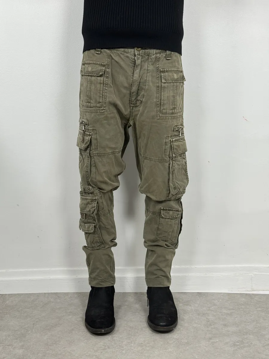 FW2006 Dolce & Gabbana Olive Multi Pockets Cargo Pants - Image 4