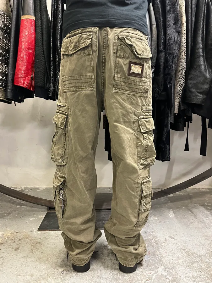 FW2006 Dolce & Gabbana Olive Multi Pockets Cargo Pants - Image 5