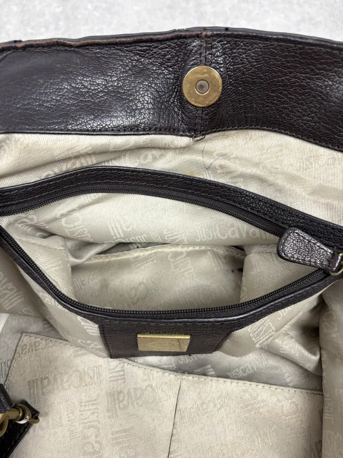FW2007 Cavalli Black Pony Hair Leather Multi-Pocket Tote Bag - Image 11