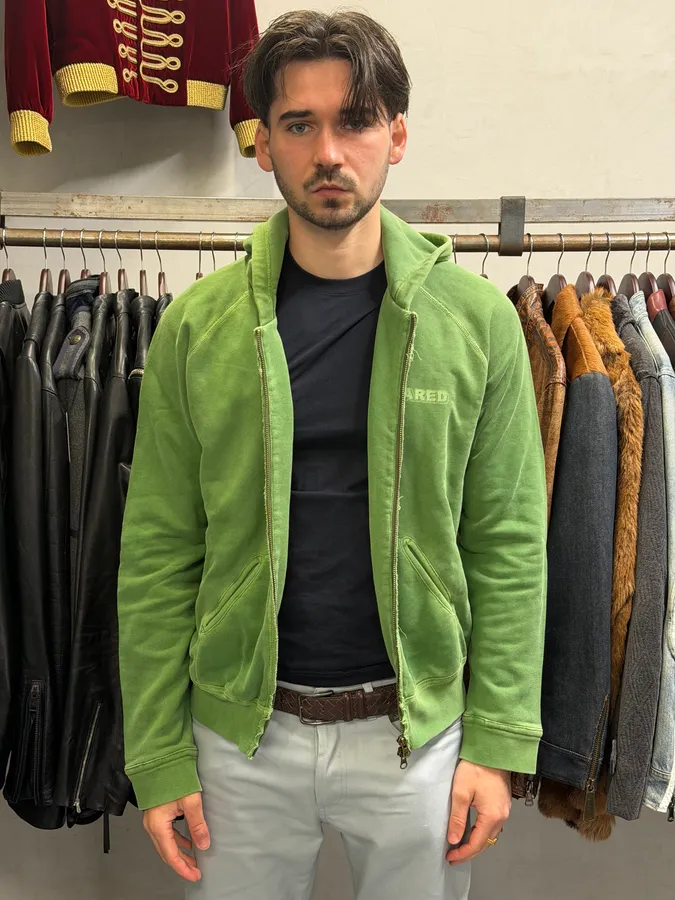 FW2007 Dsquared2 Green Logo Zip-Up Hoodie - Image 2