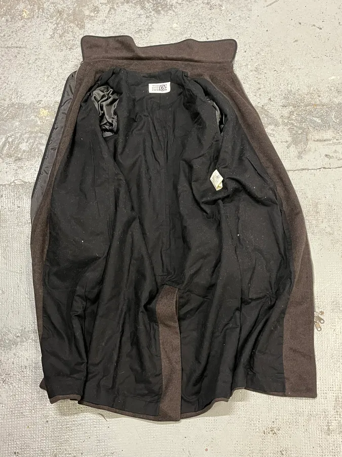 FW2007 Maison Martin Margiela Brown Wool Cargo Pocket Coat - Image 8