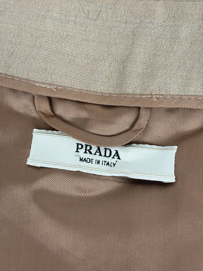 FW2007 Prada Beige & Grey Wool Gradient Boxy Jacket - Image 9