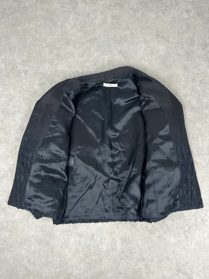 FW2007 Prada Black Plissed Blazer Jacket - Image 9