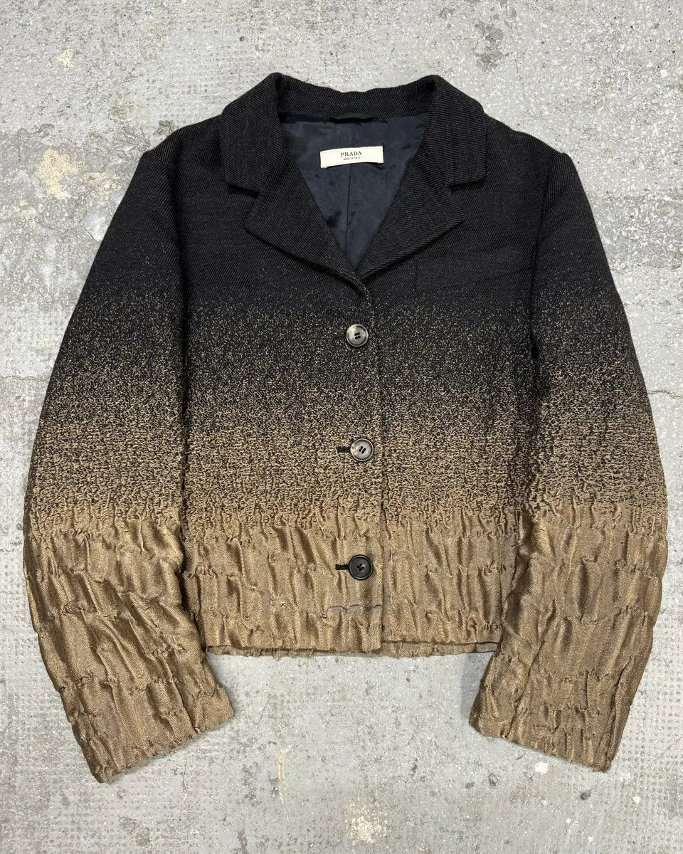 FW2007 Prada Plissed Bicolor Blazer Jacket