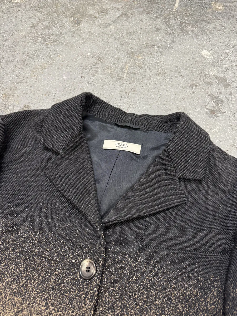 FW2007 Prada Plissed Bicolor Blazer Jacket - Image 11