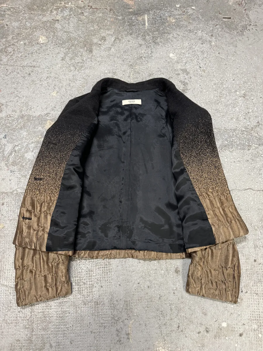 FW2007 Prada Plissed Bicolor Blazer Jacket - Image 7