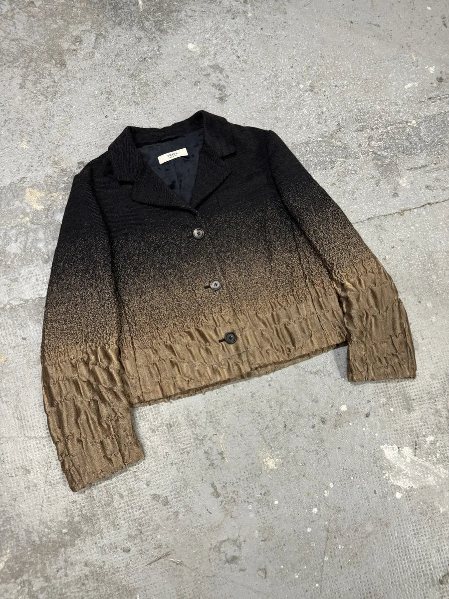 FW2007 Prada Plissed Bicolor Blazer Jacket - Image 9