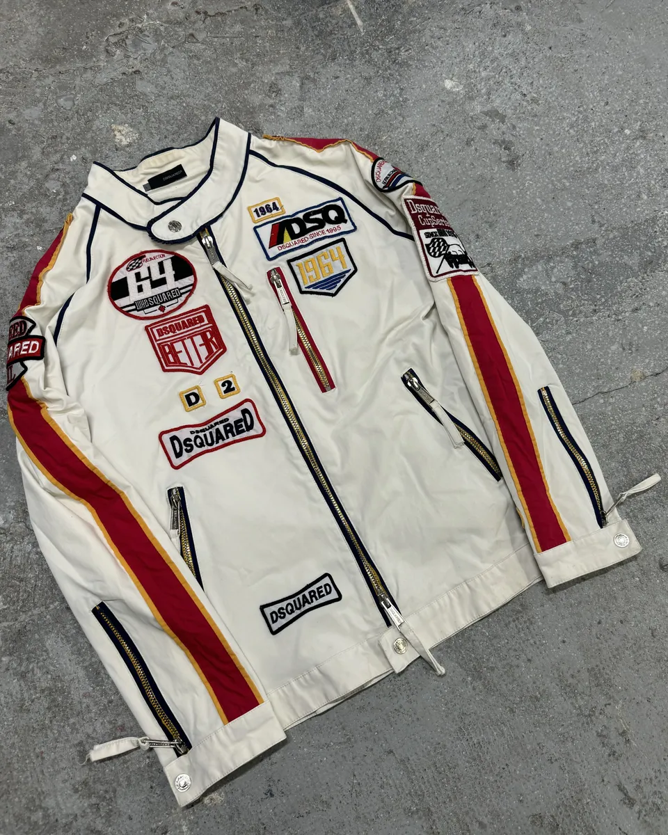 SS2008 Dsquared2 White Racing Patchwork Jacket (M) - Image 8
