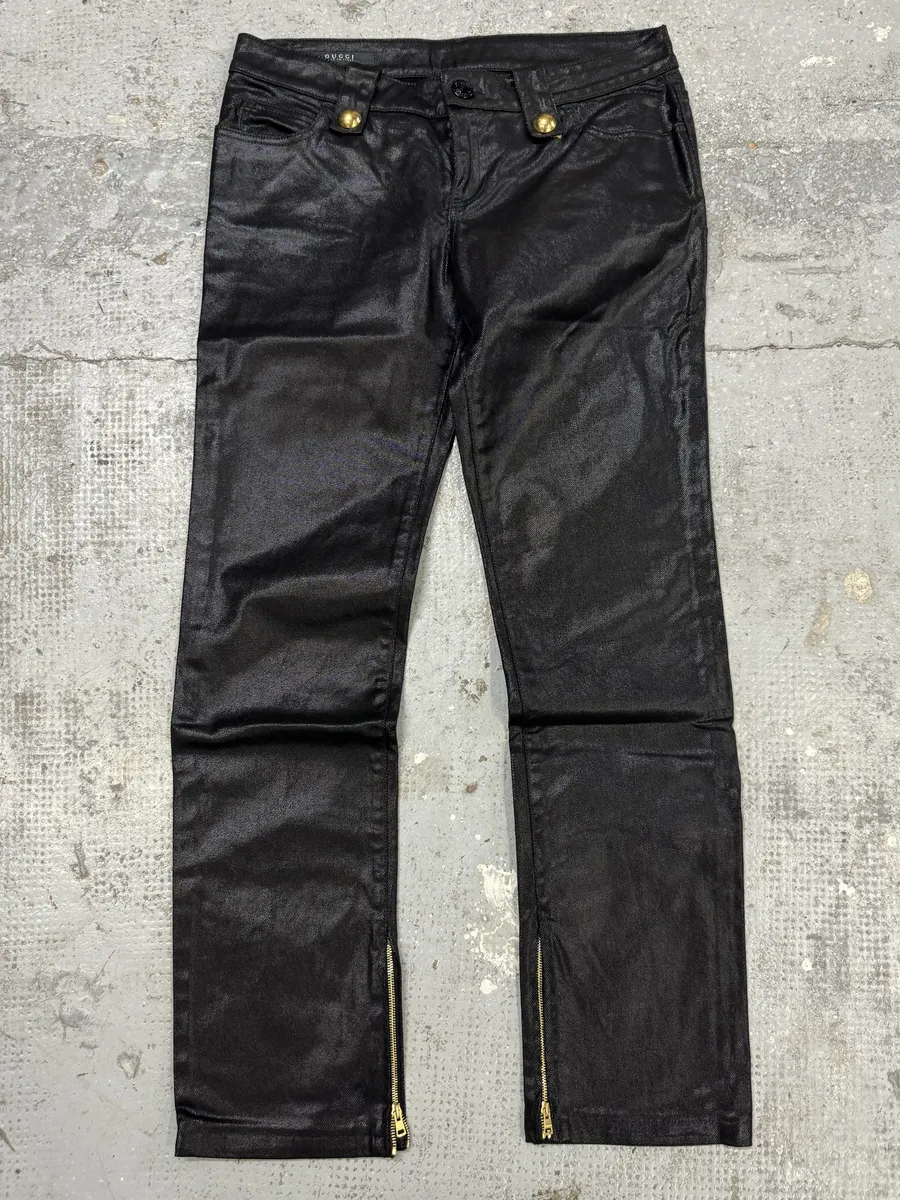 FW2008 Gucci Black Elegant 2 Zips Pants