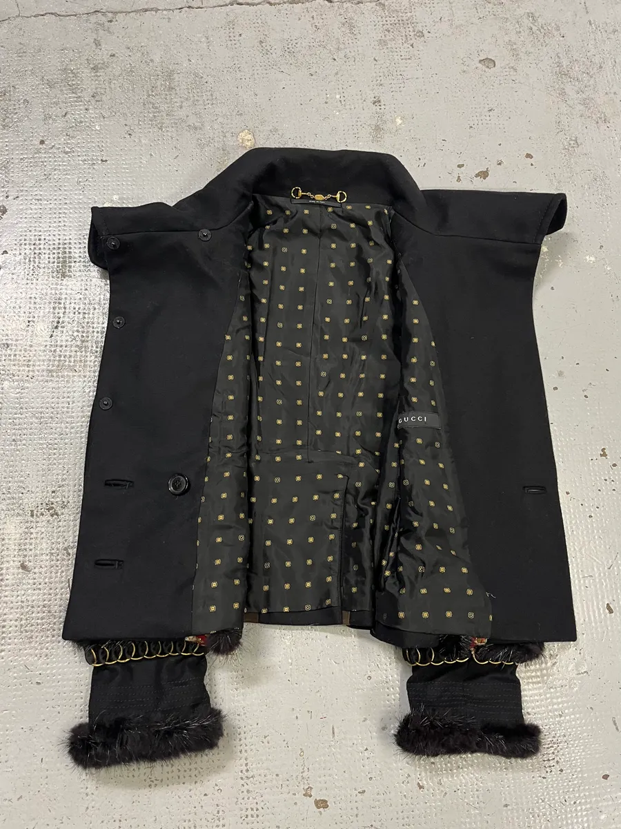 FW2008 Gucci Black Wool Officer Embroidered Jacket by Frida Giannini - Image 11