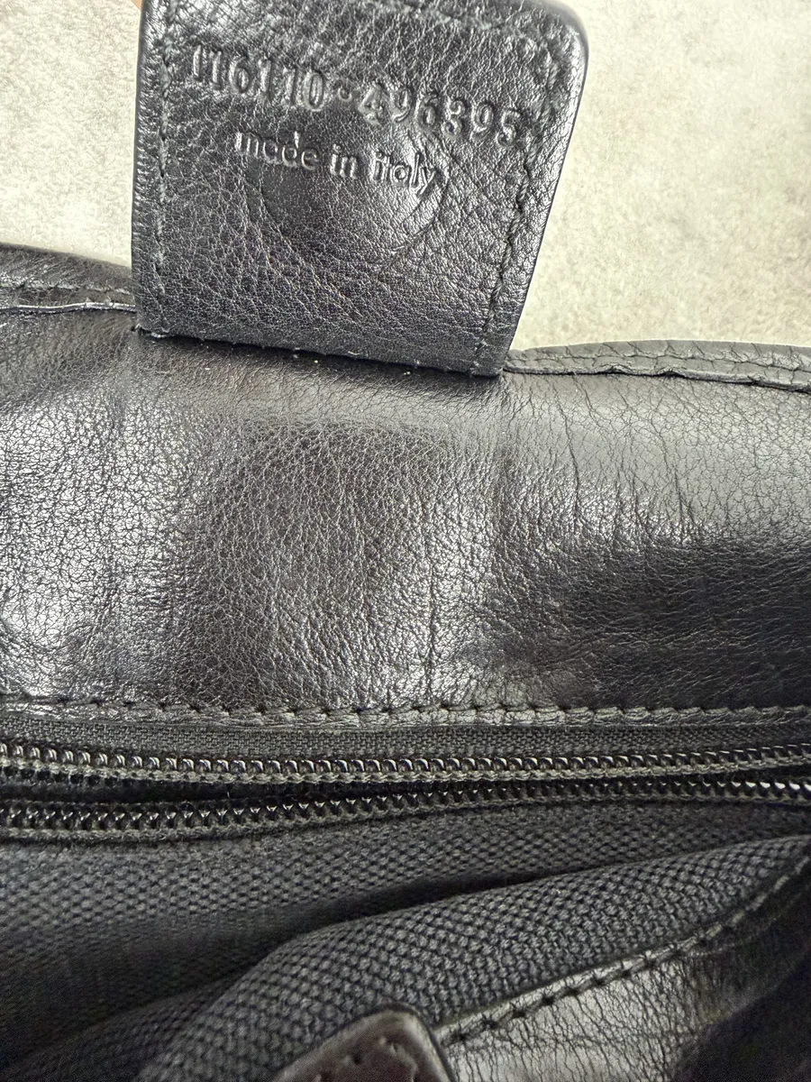 SS2004 Yves Saint Laurent Mombasa Organic Horn Handle Black Leather Shoulder Bag - Image 7